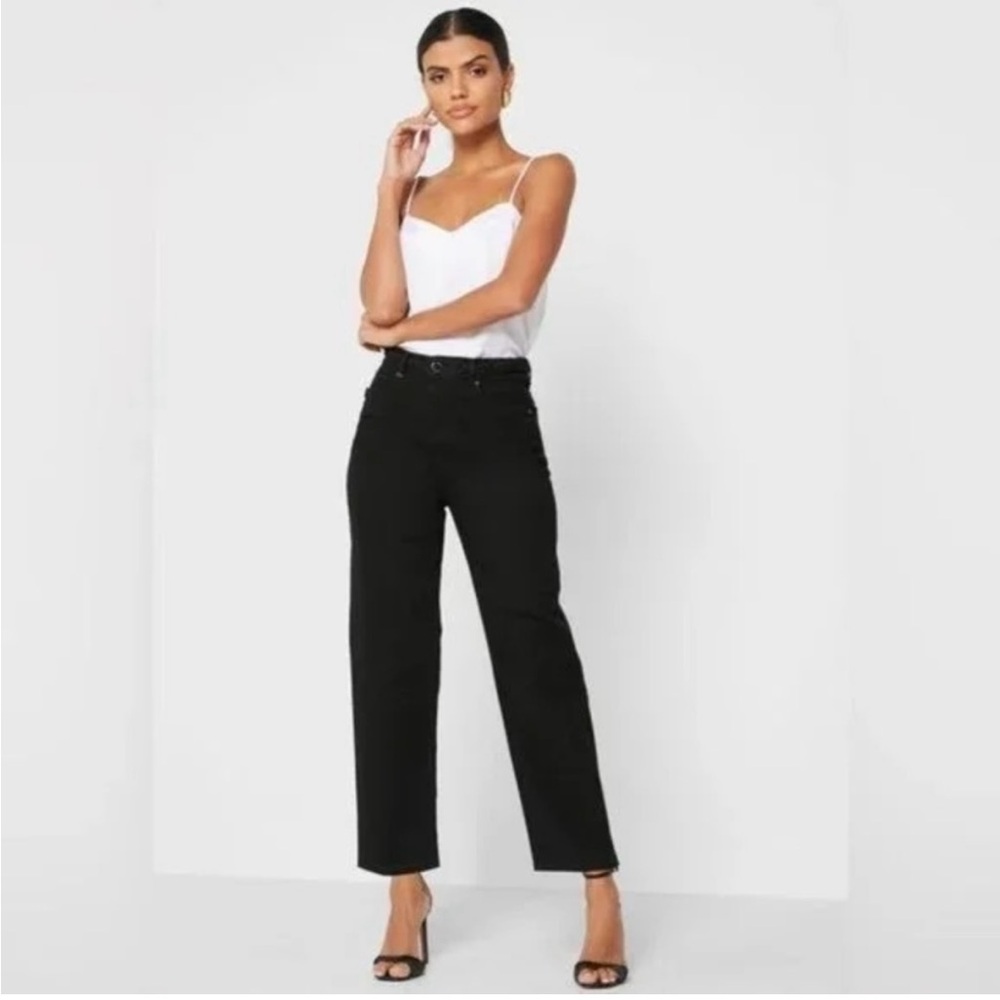 Ted Baker Women’s Charcoal Black Straight Leg Braided Belt Jeans Size 28